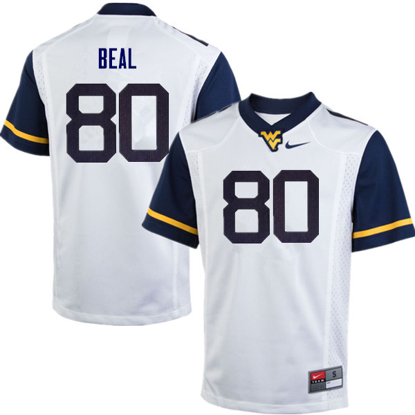 Men #80 Jesse Beal West Virginia Mountaineers College Football Jerseys Sale-White